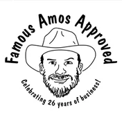 Famous Amos Approved circle logo